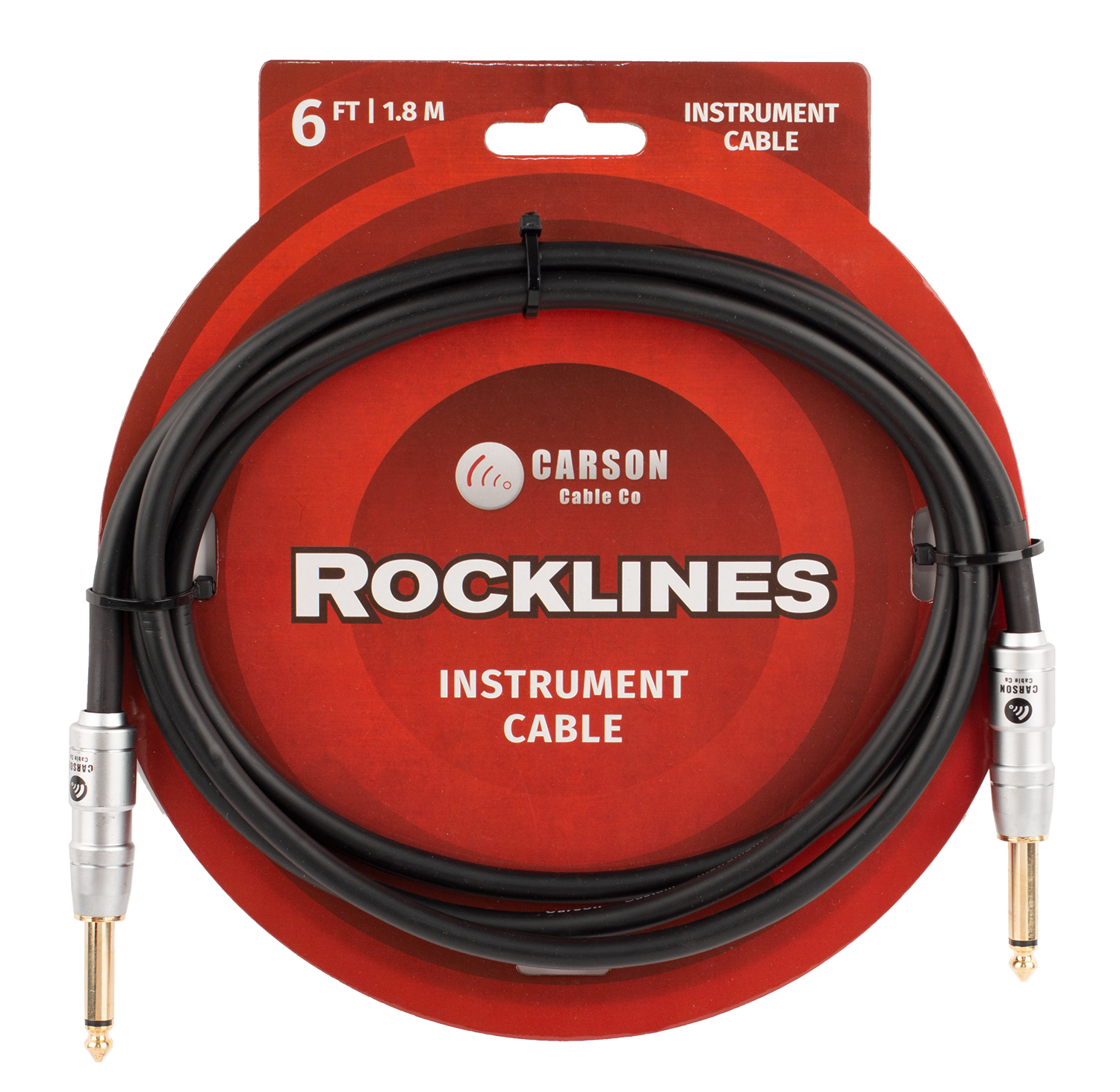 Carson | ROK06SS | 6 ft Noiseless Instrument Cable | Black Carson | ROK06SS | 6 ft Noiseless Instrument Cable | Black